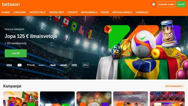 Betsson casino screenshot